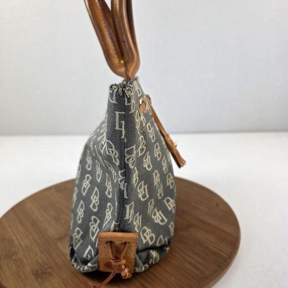 Dooney & Bourke Monogram Tassel Tote Canvas‎ & Leather Double Handle Vintage Y2K - Picture 4 of 12
